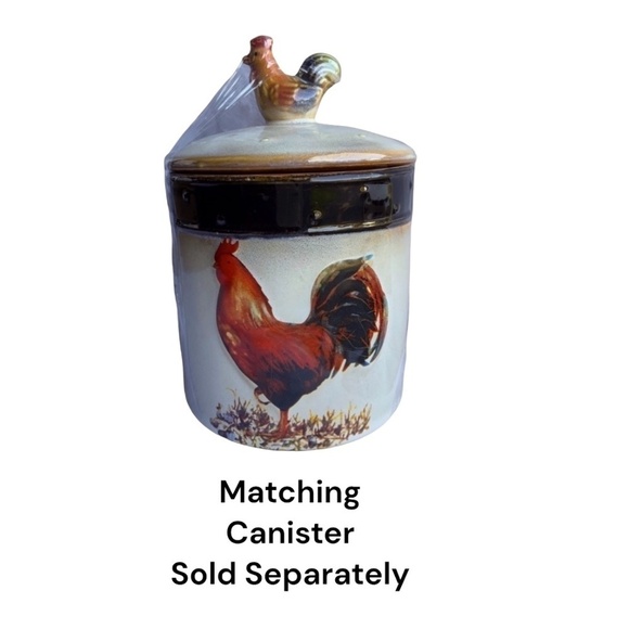 Farmhouse Rooster Salt Pepper Ceramic Shaker Set Hand Painted 2 PC - Picture 16 of 16